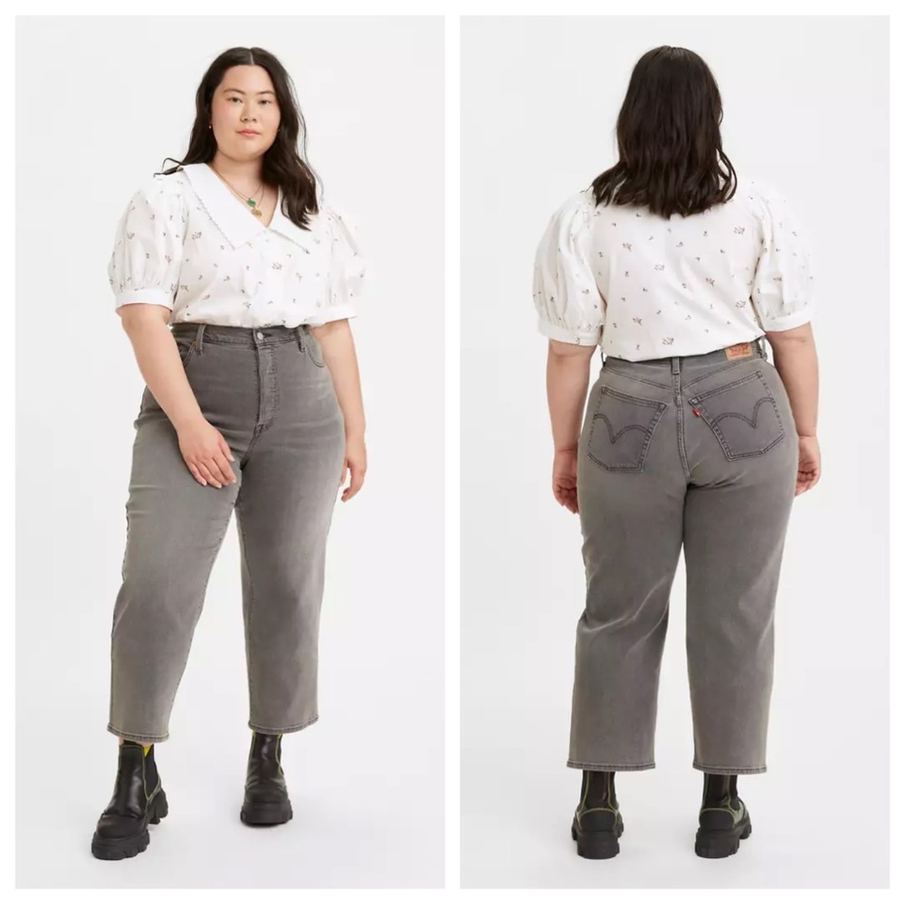 Levi’s Ribcage Straight Ankle Jeans (Plus Size) - Grey